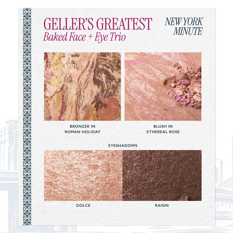 [Australia] - LAURA GELLER NEW YORK Geller's Greatest New York Minute Face & Eye Palette - Includes Blush, Bronzer and Eyeshadow Duo - Travel-Friendly Makeup Compact for Mature Skin 