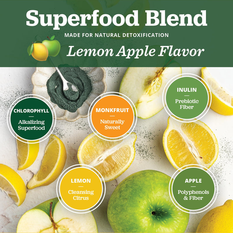 [Australia] - All About Juicing Chlorophyll Green Juice Shots - Clean Energy, Detox, Alkalize - 15 Stick Packs - Superfood Juice Powder - PuriVibe Chlorophyll Shots 15 Pack 