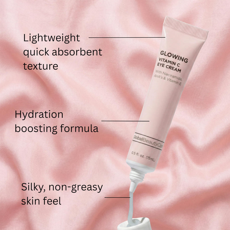 Global Beauty Care Glowing Vitamin C Eye Cream – Radiant Under Eye Treatment to Support Smooth Looking Skin with Niacinamide, AHA & Vitamin E, Antioxidant Care for Dark Circles, 0.5 fl oz (Pack of 3) 0.5 Fl Oz (Pack of 3)