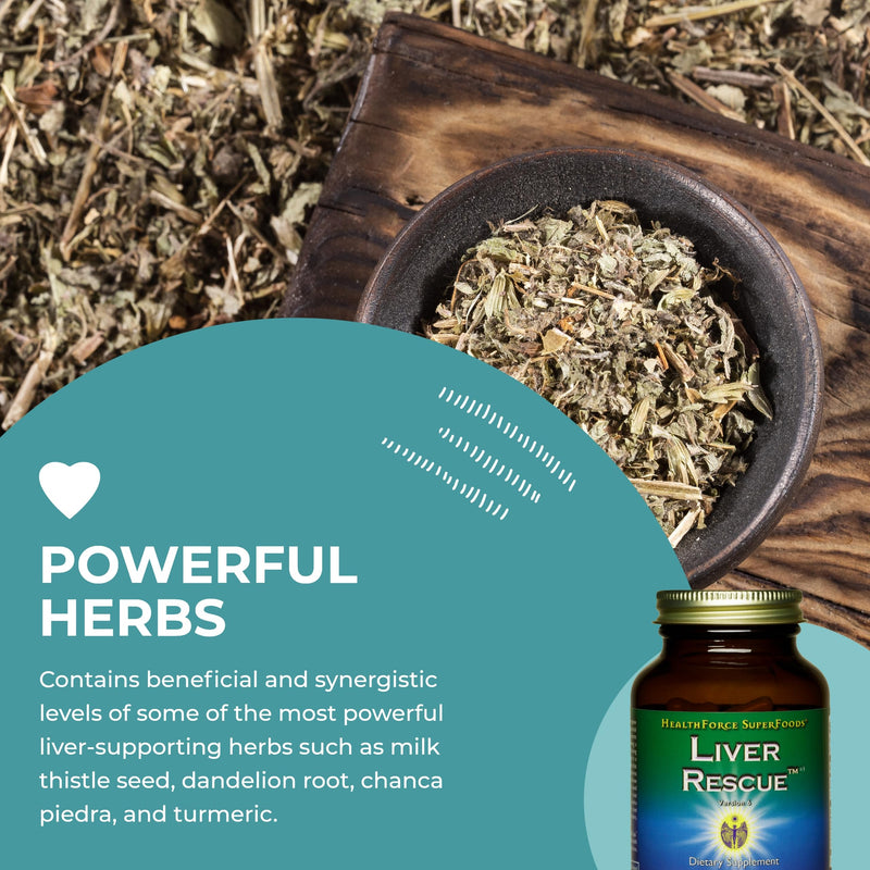 [Australia] - HealthForce SuperFoods Liver Rescue - Natural Liver Cleanse - Liver Health Formula with Milk Thistle & Dandelion Root - Gluten-Free & Vegan - 120 Capsules 120 Count (PACK of 1) 