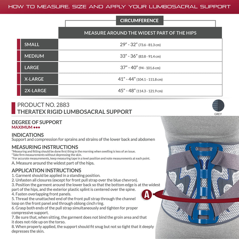 [Australia] - Lumbosacral Back Splint, Theratex Spinal Maximum Support, Gray (Rigid Splint), Medium 