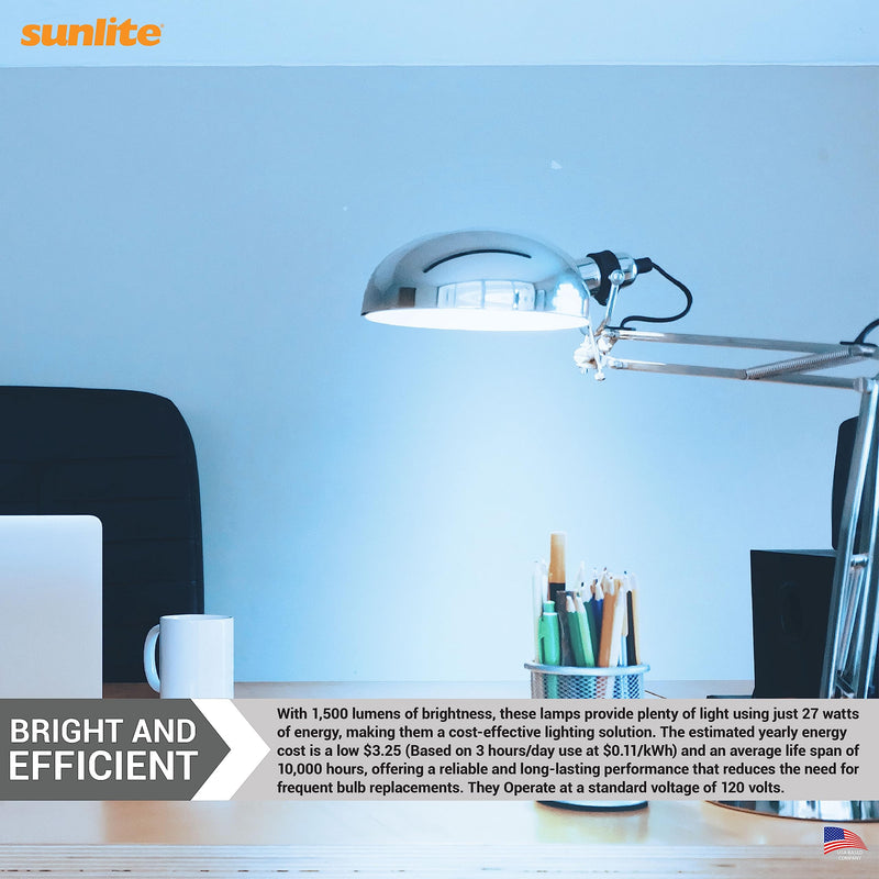 [Australia] - Sunlite FML27/65K/2PK Quad Tube Plug-in Compact Fluorescent Lamp, FML 4-Pin, 27 Watts, 1500 Lumens, 6500K Daylight, 4-Pin (GX10q4) Base, 120 Volts, 2 Pack 2 Count (Pack of 1) 
