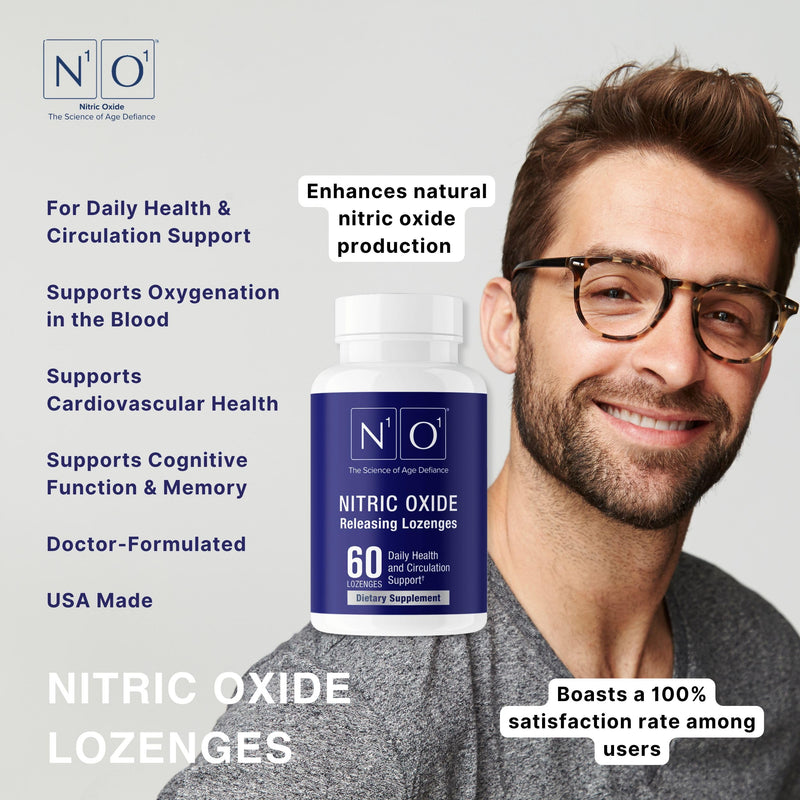 [Australia] - Nitric Oxide Lozenges - 60 Count - Nitric Oxide Supplement for Heart Health, Circulation, Energy, Blood Flow, Oxygenation, Healthy Blood Pressure, Cardiovascular Support for Men & Women 60 Count (Pack of 1) 