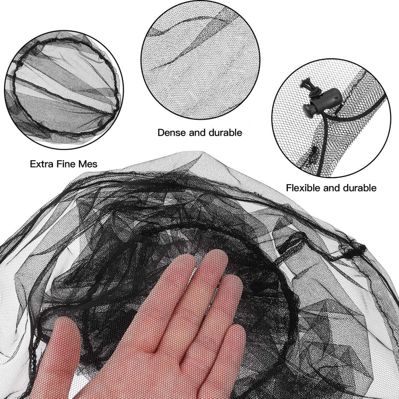 [Australia] - 2 Pack Mosquito Head Net Face Mesh Net Mesh Head Protecting Net for Outdoor Hiking Camping Climbing Walking Mosquito Fly Bugs 