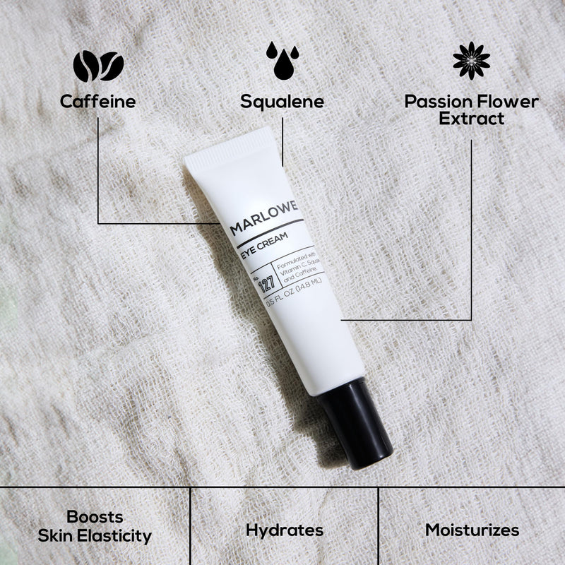 MARLOWE. Eye Cream for Dark Circles and Puffiness, Moisturizing, 0.5 oz | Eye Cream with Vitamin C and Caffeine helps brighten skin and reduce puffiness. Clean vegan, fragrance free.