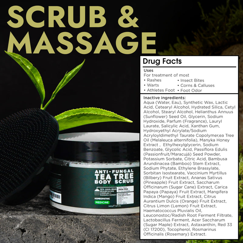 [Australia] - Foot Scrub with Tea Tree Oil | Callus Remover For Feet | Exfoliating Scrub with Salicylic and Glycolic Acid for Dead Skin, Athlete’s Foot, Warts, Corns, Rashes, Foot Odor, Insect Bites and Foot Care 