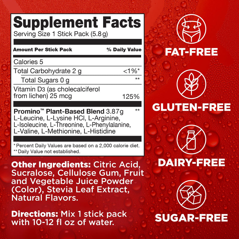 Rejuvenate Perfect Amino Acid Blend, 1 Stick = 20g Whey Protein, 5 Calories, Vegan Friendly EAA + BCAA for Muscle Growth, Strength & Energy, GLP-1 & Bariatric Support, No Bloat, No Sugar Raspberry Burst 14 Count