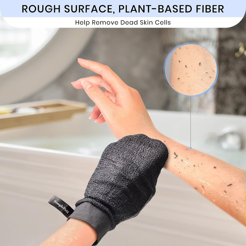 [Australia] - Korean Exfoliating Mitt for Remove Dead Skin. 2 Pack 100% Viscose Deep Exfoliating Gloves for Body Scrub, Keratosis Pilaris and Self Tanning. Easily Smooth Skin Surface. 2 Piece 