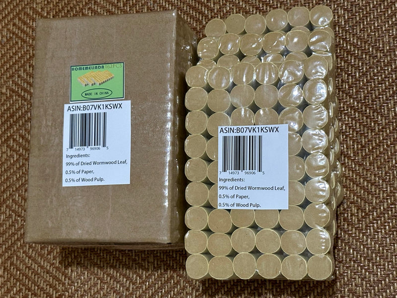[Australia] - 60:1 Ratio 10 Years Moxa Cones, 162PCS Pure Chinese Moxibustion Rolls Moxibustion Sticks, High Purity Mugwort Ai Jiu Ai Zhu Ai Tiao Moxi Sticks for Moxabustion (Natural) Natural 