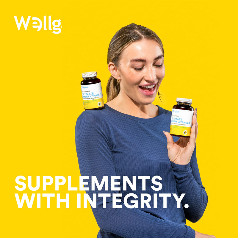 Vegan Vitamin D3 High Strength 3000 IU Capsules by Wellgard, Maximum Strength Vitamin D Supplement, Made in UK