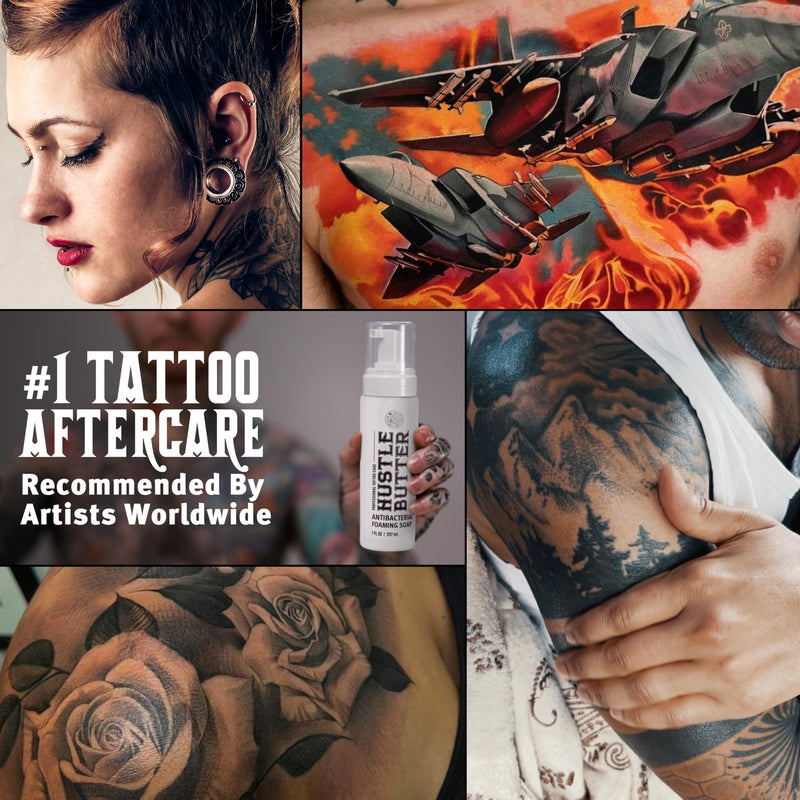 [Australia] - Hustle Bubbles Tattoo Aftercare Tattoo Soap Antibacterial Soap To Clean New Tattoos & Piercings Essential Tattoo Supplies 7oz 7 Ounce (Pack of 1) 