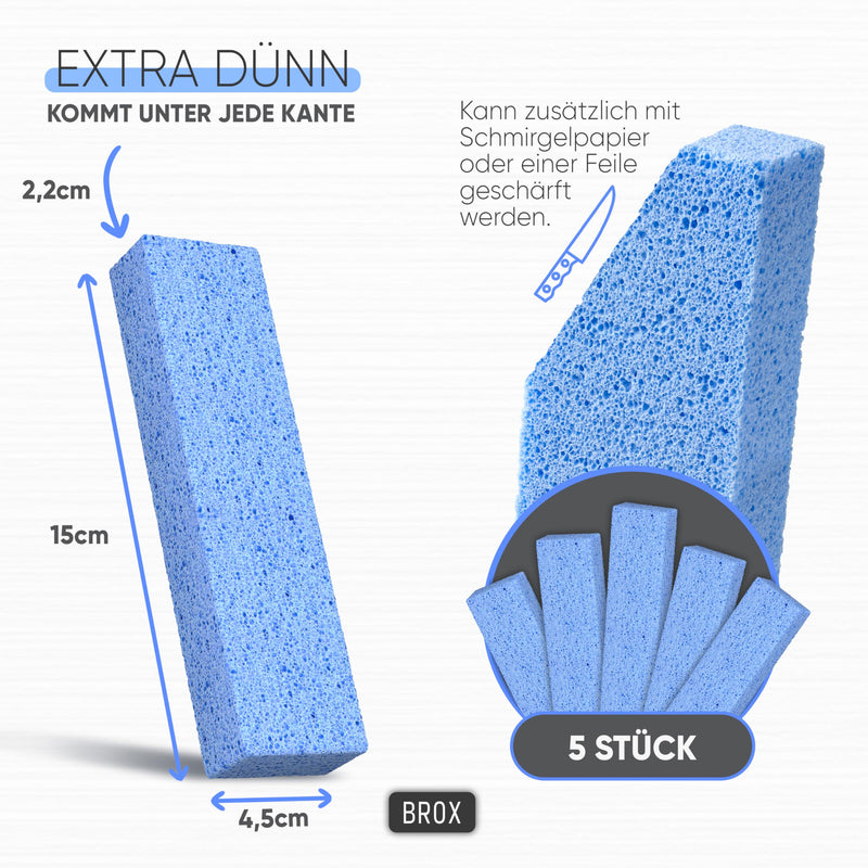 [Australia] - Pumice Stone Toilet Block - Cleaning Stone Blue (5 pieces) - Wonder Cleaning Stone for Toilet, Bathroom, Kitchen & Foot Care - Effective Limescale and Urine Stone Remover - Pumice Stone - The No. 1 Toilet Cleaner 1 piece (pack of 5) 