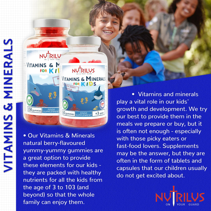 Vitamins & Minerals for Kids and Adults Natural Berry Gummies – Multivitamin & Zinc & Iodine – Growth & Immune & Hormones (150 Gummies) 150 count (Pack of 1)