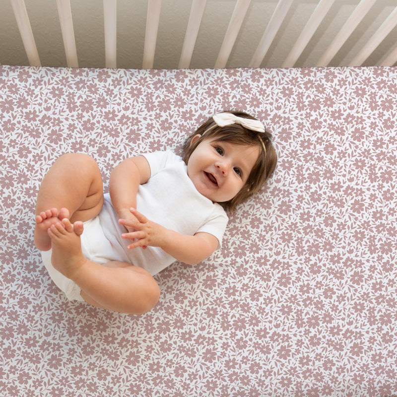 [Australia] - 2-Pack Crib Sheet for Standard Crib Mattress (Antique Rose) - Premium Fitted Sheets - Buttery Soft Cotton Blend Antique Rose Crib Sheets 