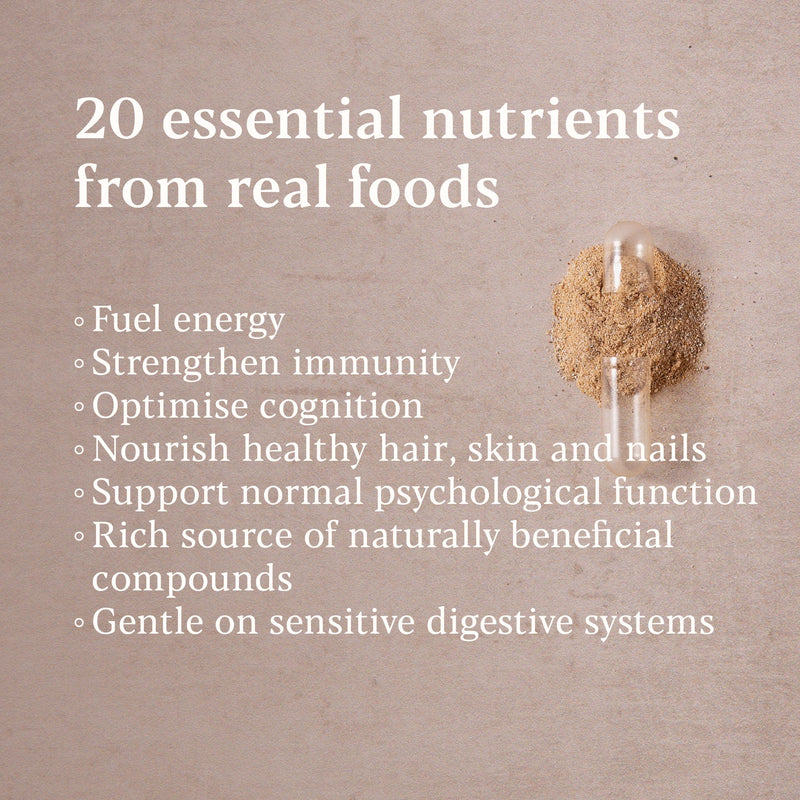 Higher Nature Vitality Multivitamin for Men - True Food® Formula Nutrients from 16 Real Foods - Vegan Multivitamin - One Month Supply of Mens Vitamins - 60 Multi Vitamins Capsules