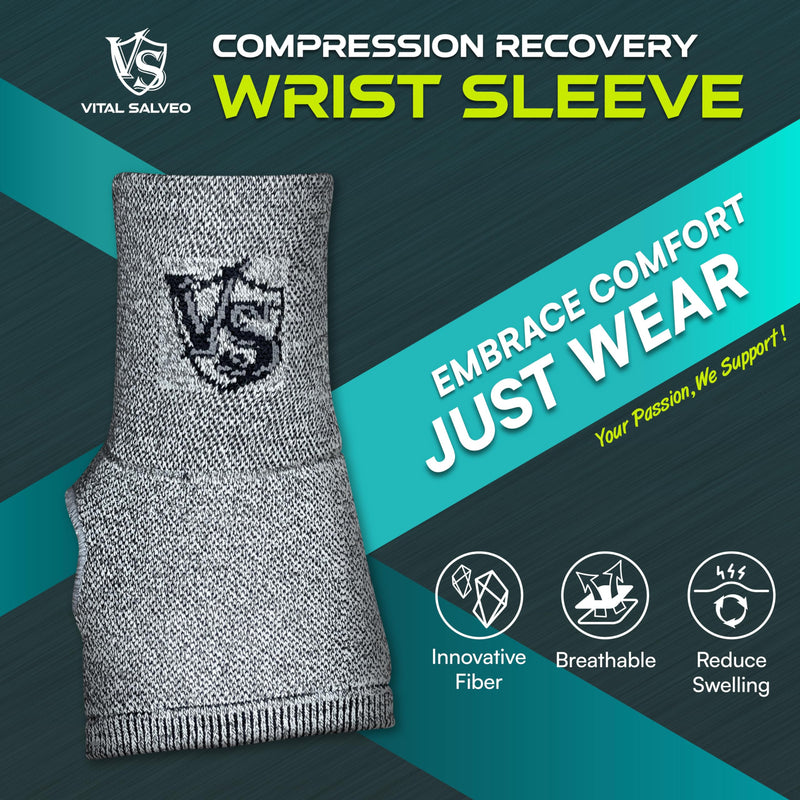Vital Salveo-Wrist Compression Recovery Carpal Tunnel Hand Sleeve/Brace(Medium) Medium