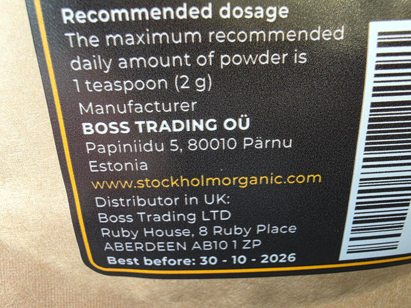 Organic 8 Mushroom Powder - Reishi, Cordyceps Militaris, Lion's Mane, Chaga, Maitake, Shiitake, Tremella, Agaricus, 100g, Stockholm Organic
