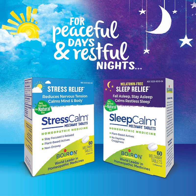 Boiron StressCalm Tablets for Relief of Stress,Anxiousness,Nervousness,Irritability,and Fatigue -,120 Count (Pack of 2) 120 Count (Pack of 2)
