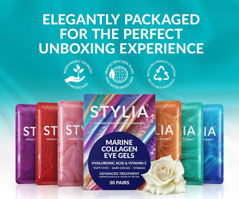 [Australia] - Under Eye Patches for Dark Circles and Puffy Eyes (30 Pairs), Marine Collagen Eye Gel Pads for Puffiness with Vitamin C, Hyaluronic Acid, and Pearl Extract, Eye Mask for Dark Circles and Puffiness 30 Count (Pack of 1) 