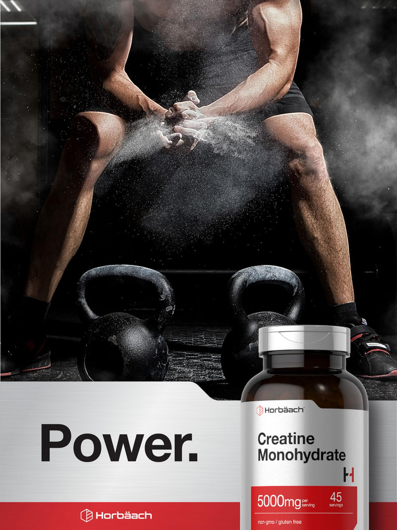 [Australia] - Horb√§ach Creatine Monohydrate | 5g | 225 Capsules | Non-GMO, Gluten Free Supplement 