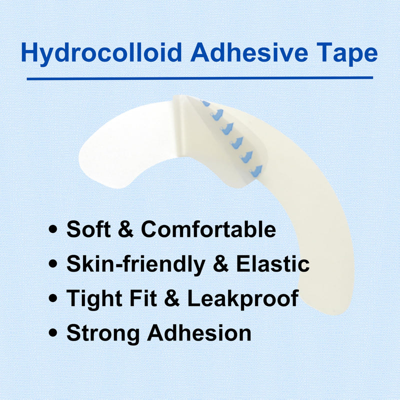 [Australia] - 40pcs Elastic Ostomy Barrier Strips, Medical Grade Hydrocolloid, Waterproof Leak Protection for Colostomy, Ileostomy Bags, Skin-Friendly Adhesive Tape (0.4mm Thick) 