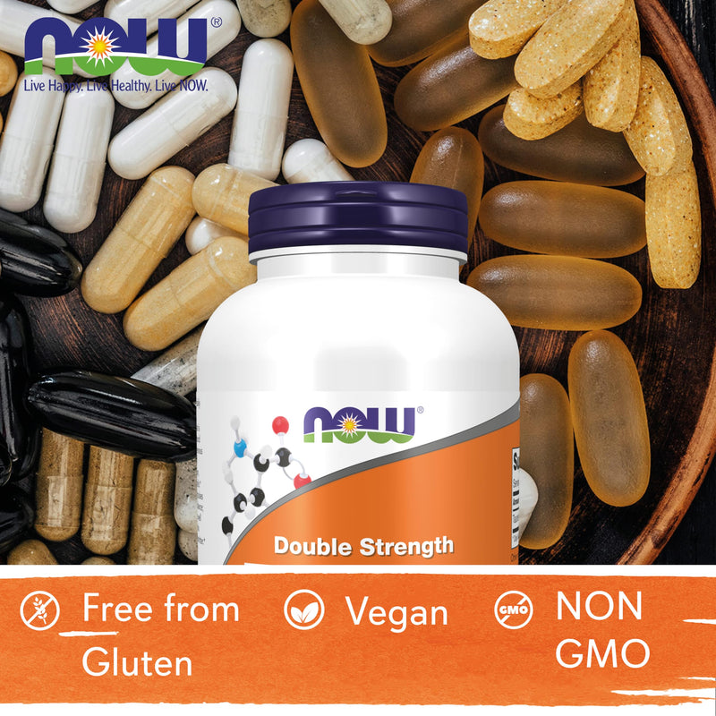 Now Foods, Double Strength Taurine, 1.000mg, 250 Vegan Capsules, Gluten Free, SOYA Free, Non-GMO, Vegetarian 250 Capsules