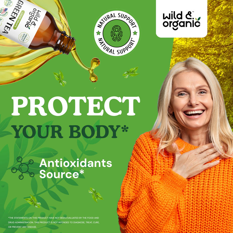 [Australia] - Green Tea Extract Drops - Organic Green Tea Liquid Supplement - Camellia Sinensis Tincture - Vegan, Alcohol Free - 4 fl oz 4 Fl Oz (Pack of 1) 