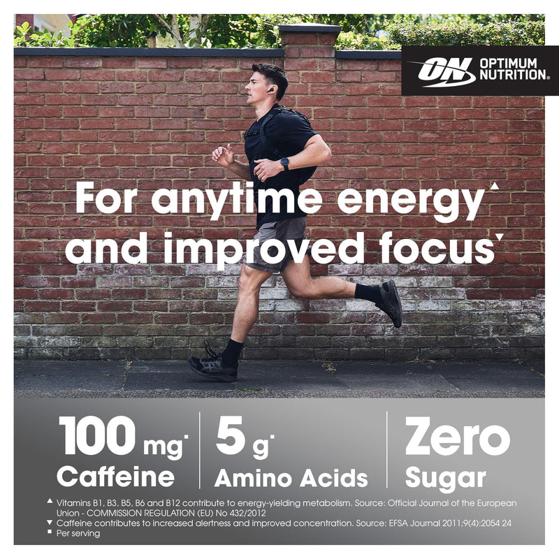 Optimum Nutrition Amino Energy Pre Workout Powder, Energy Drink with Amino Acids, BCAA, L-Glutamine and L-Leucine, Food Supplement with Vitamin C and Caffeine, Lemon Lime Flavour, 30 Servings, 270 g
