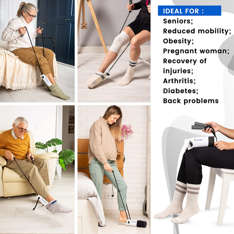 [Australia] - SOKELP-Sock Aid Device for Seniors-Elderly Sock Helper-Sock Aid-Sock Assistant Device No Bending-Easy Use-Hip Kit-Disability Aids-Sock Aids for Putting On Socks-Sock Puller Gray 