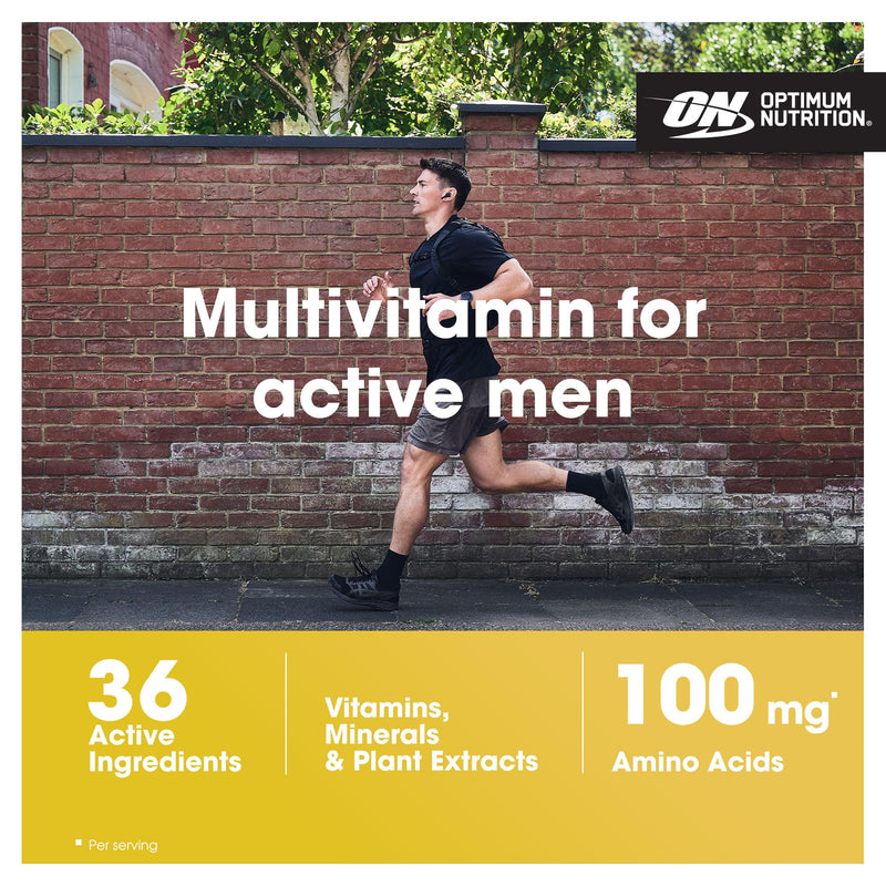 Optimum Nutrition Opti-Men Multi-Vitamin Supplements for Men with Vitamin D, Vitamin C, Vitamin B6 and Amino Acids, Unflavoured, 30 Servings, 90 Capsules 90 count (Pack of 1)