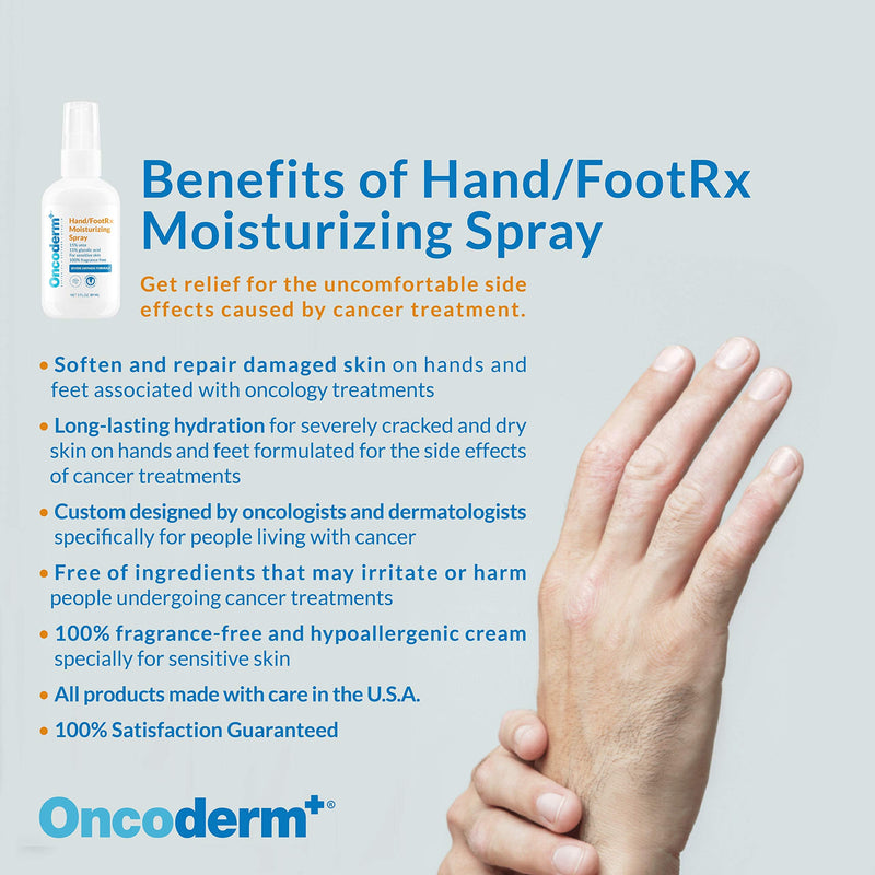 [Australia] - Oncology Skin Care - Hand & FootRx Moisturizing Spray. Skin Care for People Living with Cancer. Great Gift for Chemo Patient. Designed by Oncologists and Dermatologists. Chemo Skin Care (3 Fl Oz) 