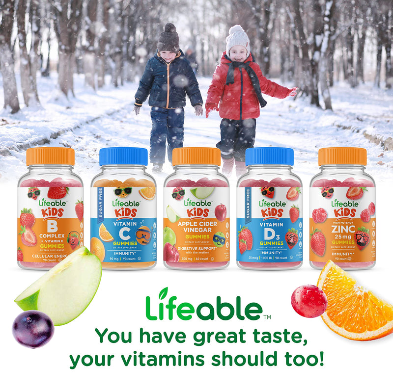 Lifeable Immune Support Kids + Biotin Kids, Gummies Bundle - Great Tasting, Vitamin Supplement, Gluten Free, GMO Free, Chewable Gummy