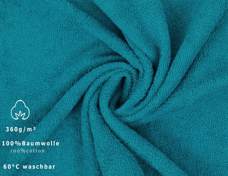 [Australia] - Betz Pack of 10 Washing Gloves Terry Cloth Washing Gloves Palermo 100% Cotton Washcloth Set Size 16 x 21 cm (Petrol) 10x Washing Gloves Petrol 