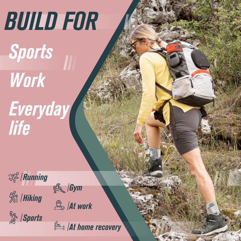 Ankle Brace for Women Men, Ankle Support Brace for Injury Recovery, Sprain, Achilles, Ankle Stabilizer for Running, Hiking, Basketball, Volleyball, Ankle Support for Women Men with Metal Support Bar Gray