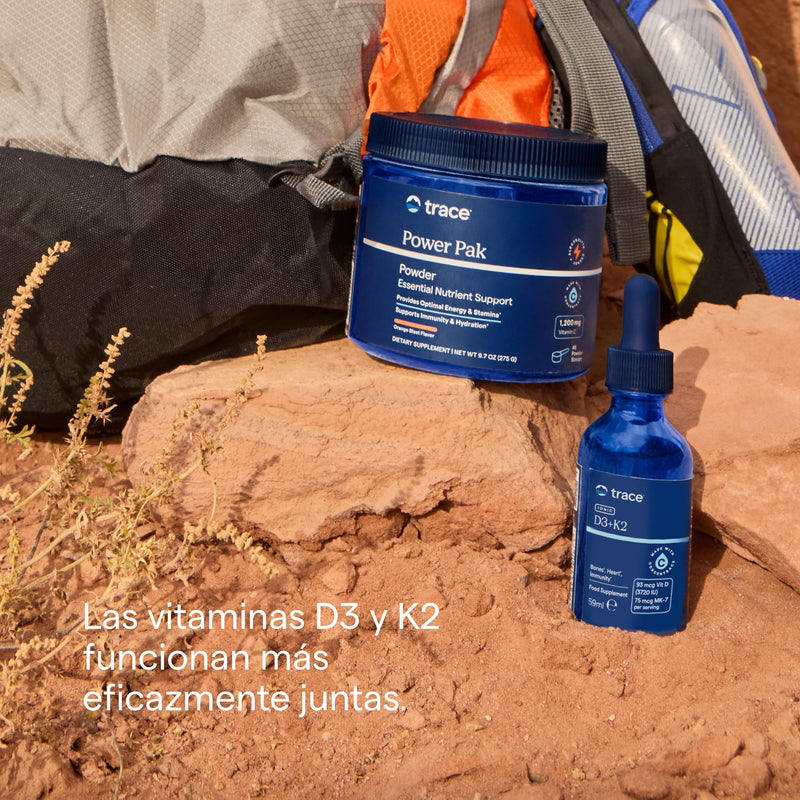 Trace Minerals | Liquid Ionic Vitamin D3 + K2 | 125 mcg (5,000 IU) D3, 100 mcg K2 | Concentrated Dietary Supplement |59 ml, 296 Servings