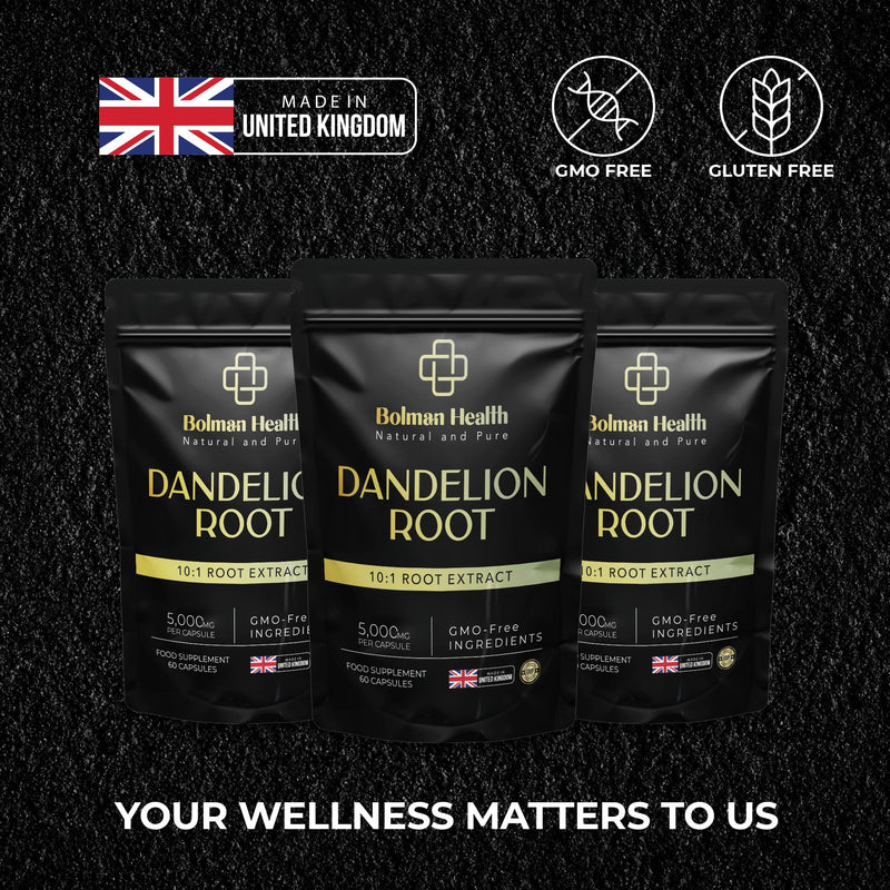 Dandelion Root Capsules | 500mg 10:1 Extract (Equivalent to 5000mg Root) | Taraxacum officinale | Supports Digestion & Liver Function | 60 Vegan Capsules | Non-GMO | Gluten-Free