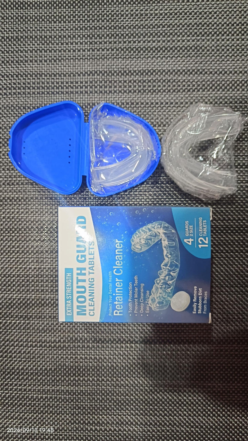 [Australia] - Nighttime Grinding Splint, Mouth Guard for Cleaning Teeth at Night, Reusable Night Guard for Teeth Grinding, Night Guard for Teeth - 4 Pack to 2 Sizes 