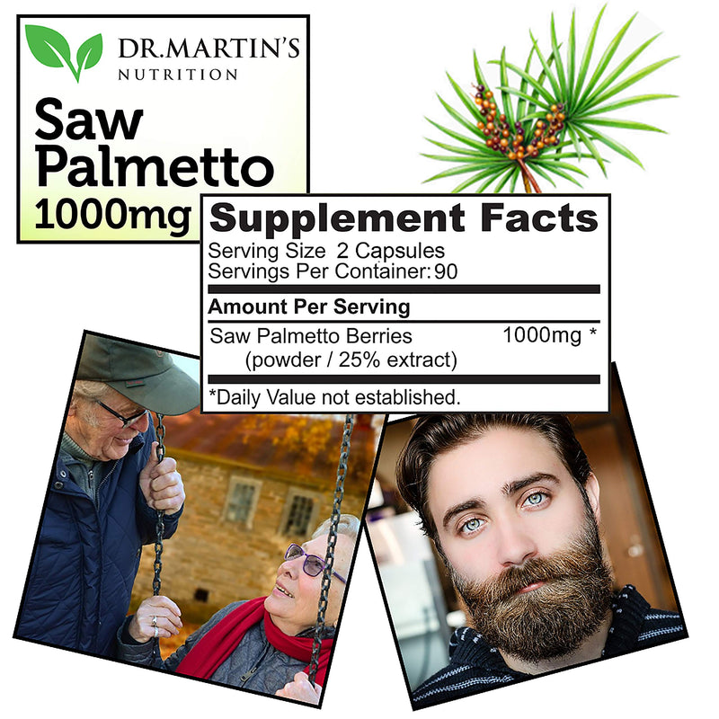 [Australia] - USA Grown Saw Palmetto | 180 Capsules Prostate Health Supplement | Hair Growth for Men & Women | Support to Help Maintain Normal Urination Frequency & Natural DHT Blocker to Help Prevent Hair Loss 