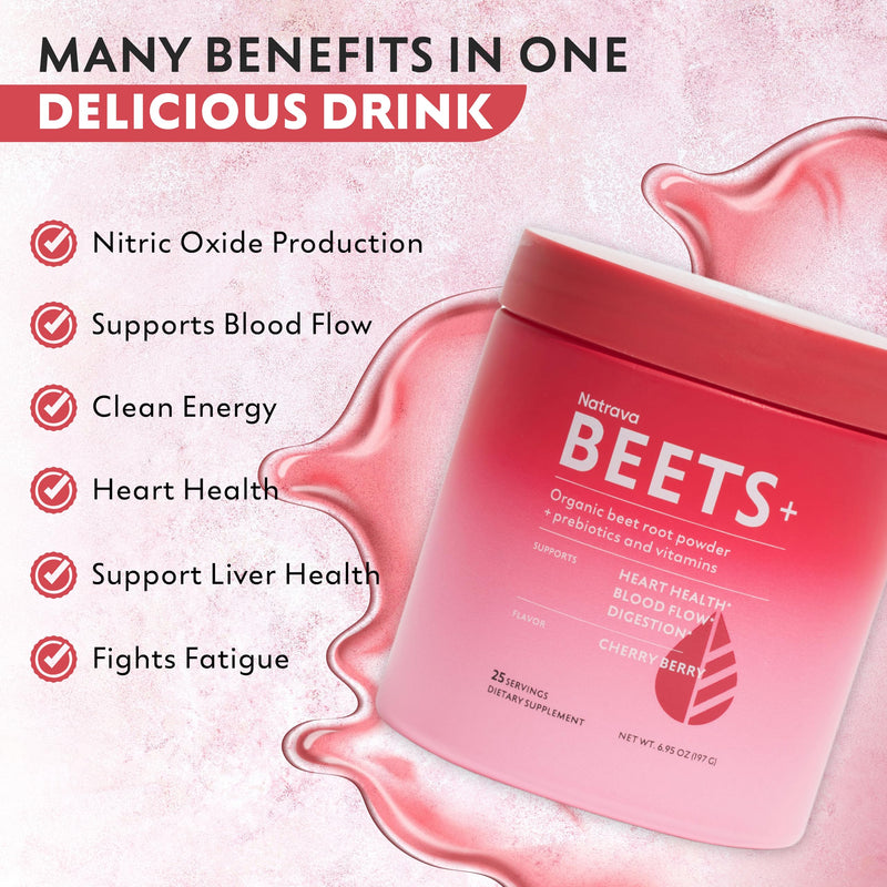 [Australia] - Beets+ Organic Beet Root Powder Blend Fortified with Vitamins & Prebiotics for Heart Healthy Energy & Nitric Oxide Production 