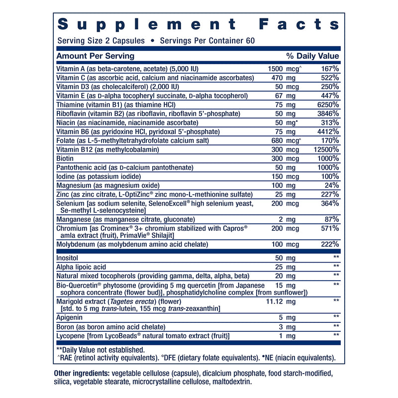 Life Extension Two-Per-Day Multivitamin 120 Capsules & 120 Tablets - Vitamins B, C, D, Zinc & Over 25 Vitamins, Minerals & Extracts