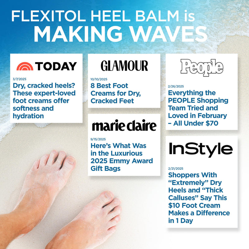 Flexitol Heel Balm Twin Pack, 25% Urea Cream for Dry Cracked Heels | 2x4 oz | Exfoliates & Moisturizes with Aloe, Vitamin E & Shea Butter, Visible Results in 1 Day, Diabetes-Friendly 4 Ounce (Pack of 2)