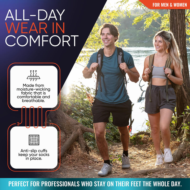 [Australia] - Compression Socks for Plantar Fasciitis, Achilles Tendonitis Relief - (1 Pair) Ankle Compression Sleeve for Heel Spurs, Foot Swelling & Fatigue - Arch Support Brace for Everyday Use Black Medium 