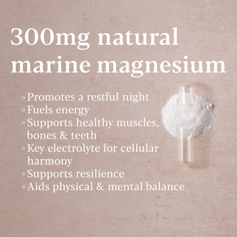 Higher Nature Atlantic Marine Magnesium Supplement 300mg - Natural Source - True Food® Formula - High Strength Magnesium Supplements - Enhance Calm, Support Bone, Muscle, Sleep & Energy - 90 Capsules 90 count (Pack of 1)