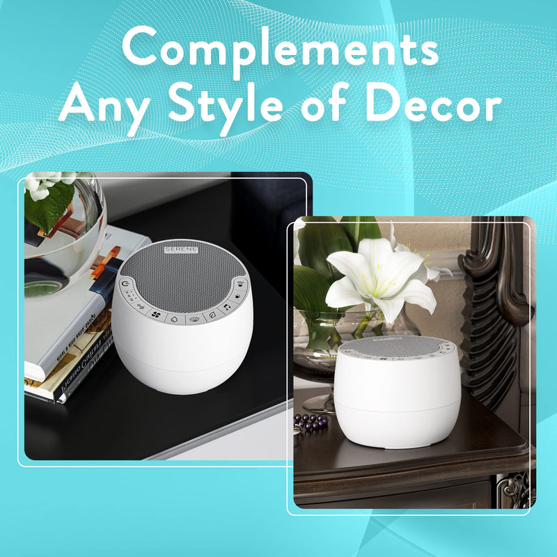 [Australia] - Serene Evolution White Noise Machine for Sleeping Adult or Baby - White Noise Machine for Office Privacy & Noise Canceling - Sleep Sound Machine for Adults - Ocean, Rain Noise Machine (70 Sounds) 70 Sounds - White 