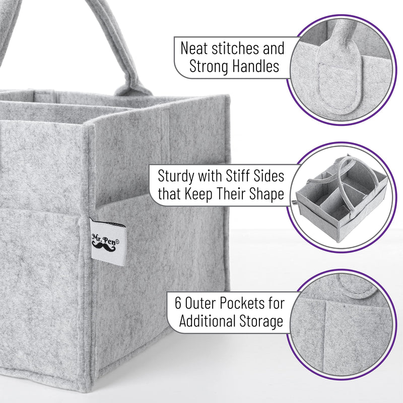 [Australia] - Mr. Pen- Baby Diaper Caddy Organizer, Car Caddy, Portable Organizer for Changing Table, Nursery Gray 