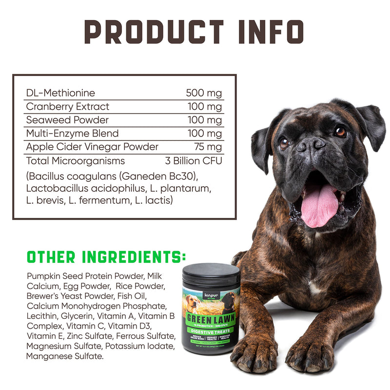 Green Lawn Chews for Dogs - Natural Dog Urine Neutralizer for Lawn with Cranberry, Probiotics, ACV & Digestive Enzymes - 180 Chews for Healthy Bladder, Urinary Tract - Grass Burn, Yellow Spots Treats Duck - 180 Chews (Pack of 2) - PawsPlanet Australia