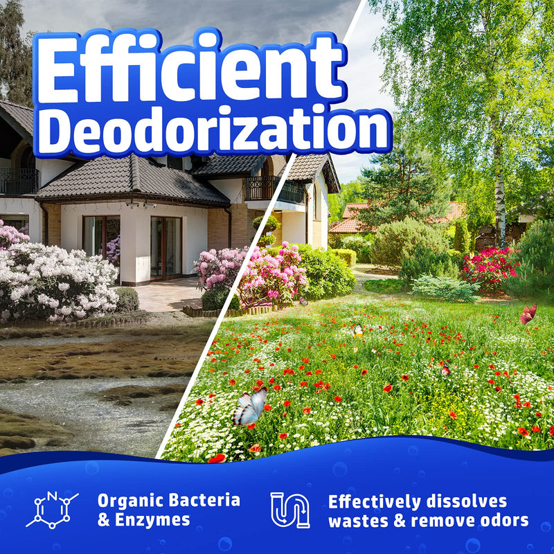 [Australia] - Vacplus Septic Tank Treatment 12 Pcs for 1-Year Supply, Dissolvable Packs with Easy Operation, Durable Biodegradable Enzymes for Wastes, Greases & Odors Blue(2X efficiency) 