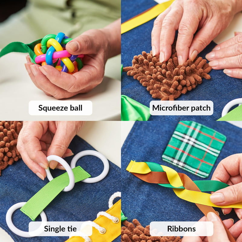 [Australia] - Fidget muff and haptic dementia blanket for adults and seniors with Alzheimer's | Twiddle Muff Toy and Blanket for Patients with Dementia | Nestel pillow and nestel blanket as an activity for people with dementia 