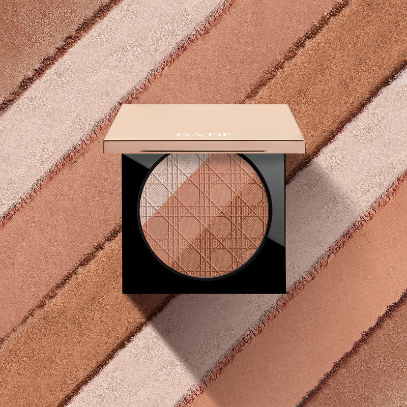 [Australia] - GA-DE Glow FX Natural Face Palette - Blush for Cheeks, Bronzer Powder, and Highlighter Makeup - Enriched with Jojoba Oil - 135 Cool and Cozy - 0.42 oz 512 - Carnelian 