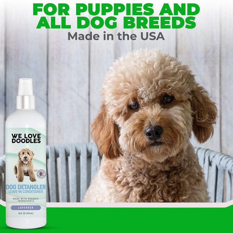 We Love Doodles Unscented Dog Shampoo & Detangler Spray - Made in USA, Organic Ingredients, Shampoo for Goldendoodles Doodles & Puppies, Dematting Spray for Dogs, Tangle Remover - PawsPlanet Australia